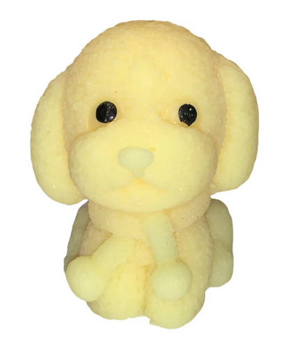 Игрушка Силиконовая собака Цветная желтая 6см  16740