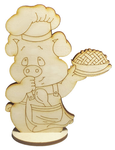 Фигурка фанерная - Свинка № 21 на подставке 95 х 120 мм AS-4822, В-0371