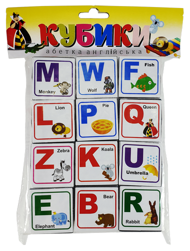 Кубики Английская Азбука 12 шт пластик 4см  AS-0269