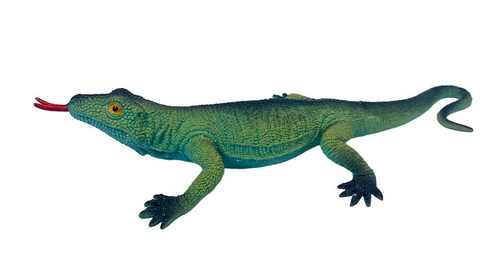 Игрушка Силиконовая тянучка Ящерица Большая зеленая с красным языком  11516 фото 2
