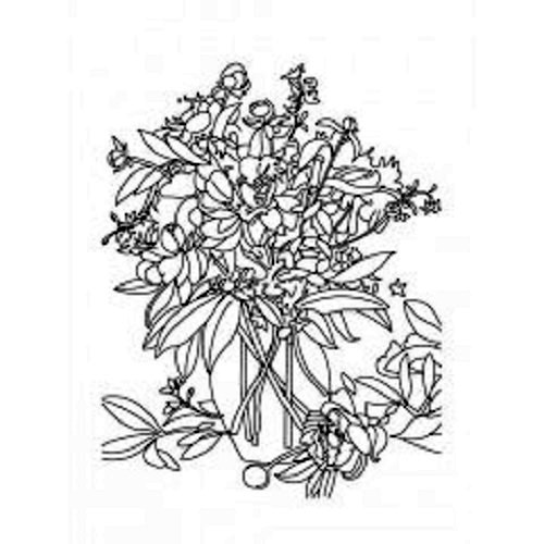 Холст с контуром Ваза с пионами 30 х 40 см на подрамнике  950754