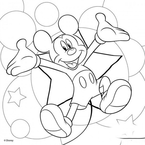 Холст с контуром Микки Маус - 2 на подрамнике 25 х 25 см  950735