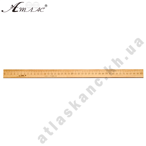 Линейка Деревянная 40 см напечатанная, только опт от 100 шт AS-0664, К-4059
