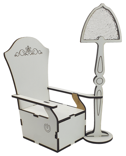 Кресло с торшером, сенсорный выключатель, МДФ 11 х 14 х 20 см AS-5535, Е-052 фото 2