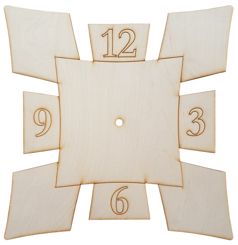 Основа для часов из фанеры 4 мм № 19 Квадрат с ромбами 30 см AS-4568, В-0411