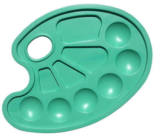 Палитра № 11 овальная, Зеленая 17,5 х 23 см AS-0051