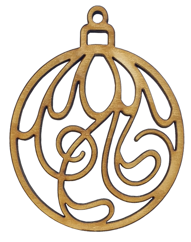 Фигурка фанерная - Елочный шар ажурный 6,5 х 8 см AS-4761, В-0101