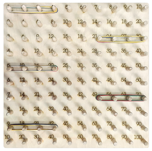 Геоборд или Планшет Математический 30 х 30см с Цифрами, - 100 деревянных стоек + 30 резинок AS-7151