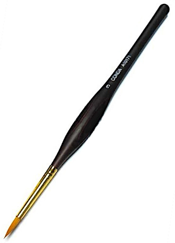 Кисть синтетическая круглая Conda Deep Red № 3 коричневая, с объемной ручкой А10171 Кисть синтетическая круглая Conda Deep Red № 3 коричневая, с объемной ручкой А10171