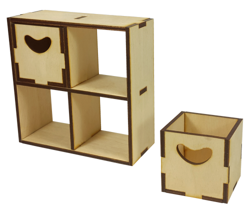 Мебель для кукол ростом 30 см - Этажерка с ящиками из фанеры AS-4024