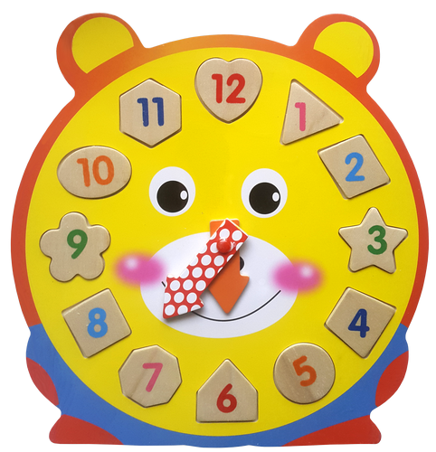 Игрушка Часы деревянные обучающие с пазлами МИКС  Е244, Е245 фото 2