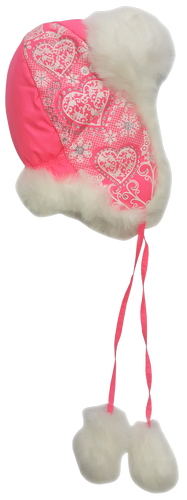 Шапочка ушанка для девочки подростковая, плащевка с белым мехом 13931