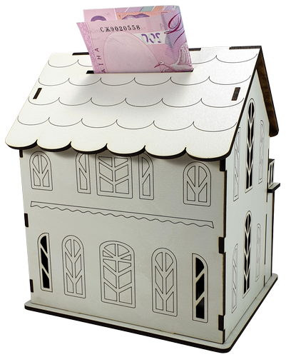 Дом № 13 копилка с двумя отделениями, из МДФ 16 х 13,5 х 18 см AS-6249, М-2086 фото 4