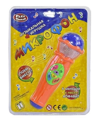Игрушка Микрофон с музыкой и светом в блистере Play Smart  7043