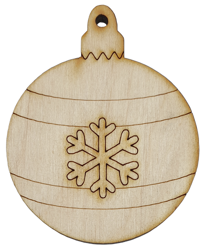 Фигурка фанерная - Елочный шар с маленькой снежинкой 6 см AS-4769, В-0196