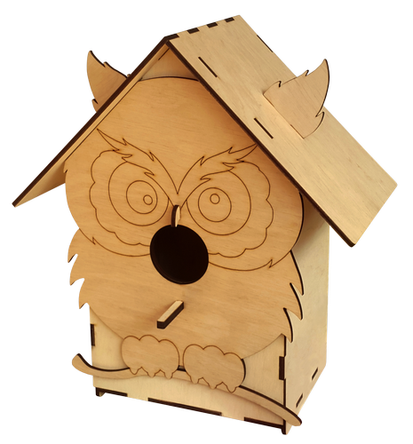 Скворечник № 4/1 сова, окрашенный, морилка под лаком 28.5 х 19 х 32 см AS-4361