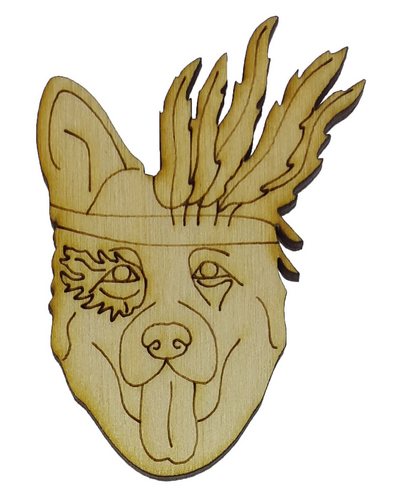 Фигурка фанерная - Песик № 16 с перьями 70 х 52 мм с магнитом AS-4792, В-0318