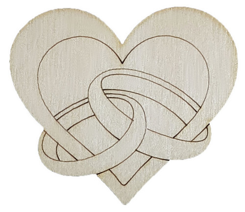 Фигурка фанерная - Сердце с обручальными кольцами 6 х 5,5 см AS-4733, В-0275