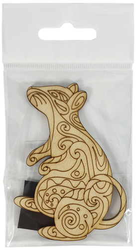 Фигурка фанерная - Мышонок № 10 винтажный 75 х 80 мм с магнитом AS-4834, В-0392 фото 2