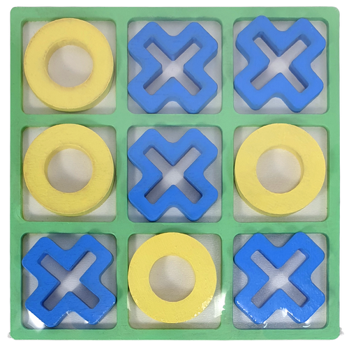 Крестики - Нолики ЦВЕТНЫЕ из фанеры 14 х 14 см  AS-7131