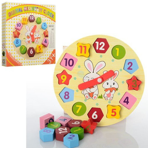 Игрушка Часы сортер деревянные 18,5 см 0719 Игрушка Часы сортер деревянные 18,5 см 0719