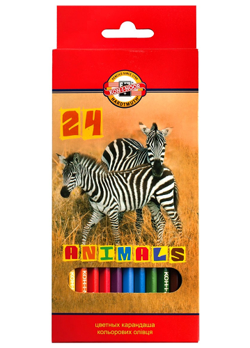 Карандаши цветные Koh-i-Noor Animals 24 цветов 3554024008KS