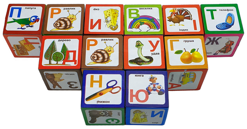 Кубики Украинская Азбука 12 шт пластик 4см  AS-0268 фото 2