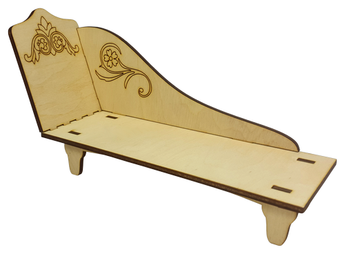 Мебель для кукол ростом 30 см - Кушетка из фанеры AS-4033