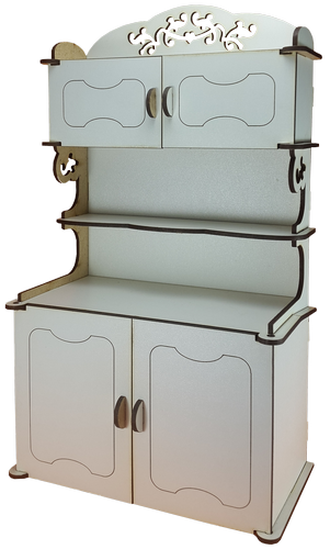 Мебель для кукол ростом 30 см - Шкаф № 2 кухонный из МДФ AS-6011, М-2038