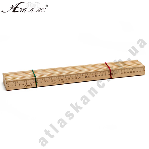 Линейка Деревянная 40 см напечатанная со штрих-кодом AS-0655, К-4053 фото 2