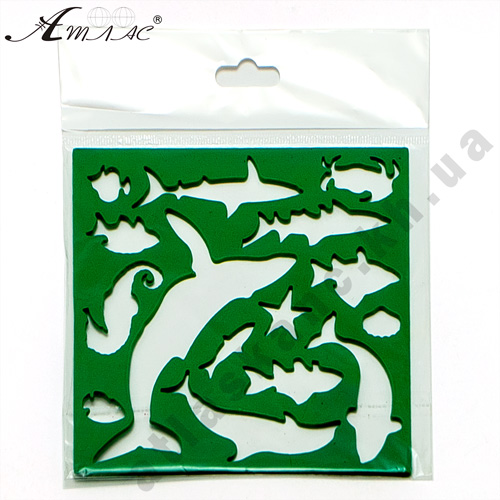 Трафарет "Морские обитатели" 1 шт 13 см AS-0255, К-9067м фото 2