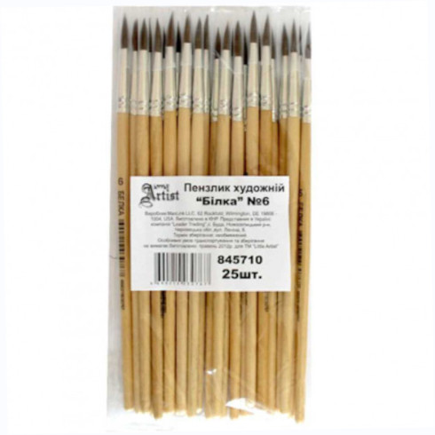 Кисть Белка № 6 круглая Little Artist 845710 Кисть Белка № 6 круглая Little Artist 845710