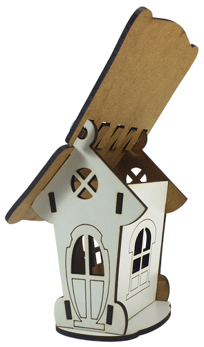 Дом № 18 шкатулка с открывающейся крышей, из МДФ 8 х 8 х 12 см AS-6254, М-2091 фото 2