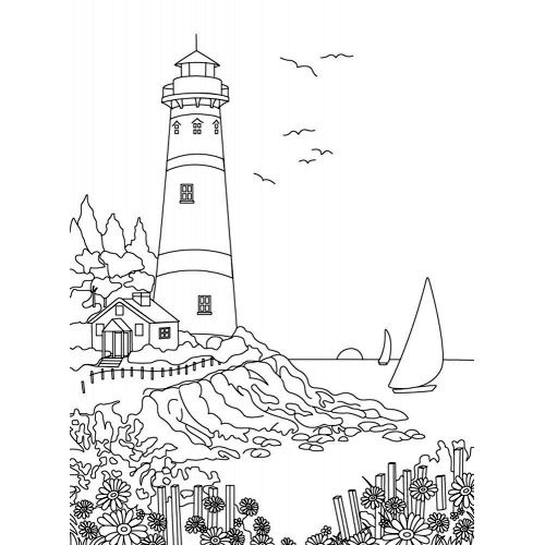 Холст с контуром Маяк на подрамнике 30 х 40 см  950584