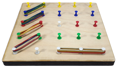 Геоборд или Планшет Математический 20 х 20 см - 25 пластиковых стоек + 15 резинок AS-7125 фото 2