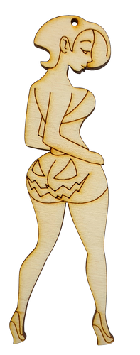 Фигурка фанерная - Девушка с тыквой 4 x 12 см AS-4636