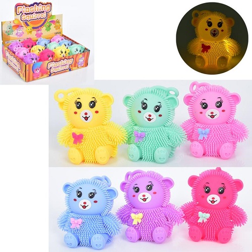 Игрушка Силиконовая тянучка Мишка свет 9см  11458