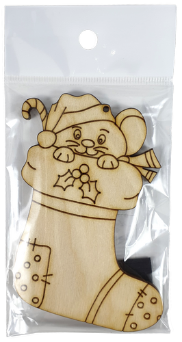 Фигурка фанерная - Мышонок № 28 в валенке 70 х 97 мм с магнитом AS-4852, В-0410 фото 2