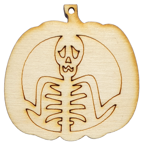 Фигурка фанерная - Тыква со скелетом 5 x 5 см AS-4626, В-0212