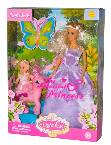 Кукла Defa Lucy Принцесса с маленькой куклой и пони 28 см  8077