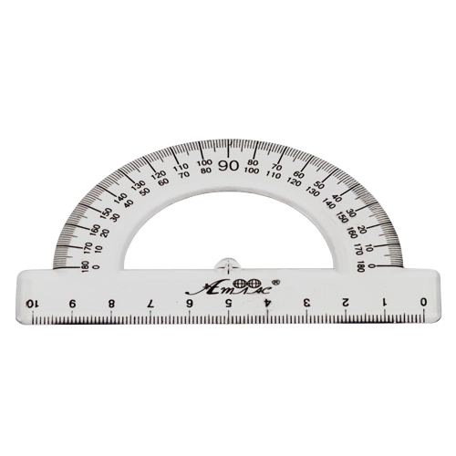 Транспортир пластиковый, напечатанный AS-0602, К-9011