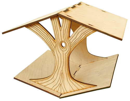 Кормушка окрашенная № 2/1 морилка под лаком 24.5 х 22.5 х 19.7 см AS-4292 фото 2