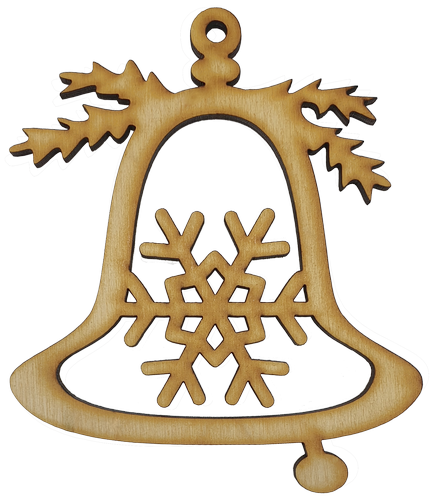 Фигурка фанерная - Колокольчик со снежинкой 8,5 х 9,5 см AS-4658, В-0257