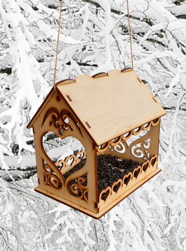 Кормушка № 4 домик с сердечками 22 х 16 х 20.5 см AS-4276, F-0233 фото 2