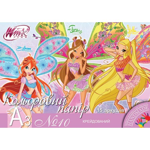 Бумага цветная, набор 1В № 10 мелованный, 2 дизайна А3, 15 л 950531 фото 2