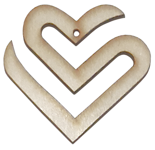 Фигурка фанерная - Сердце кулон-полоска 4 х 4 см AS-4720, В-0330