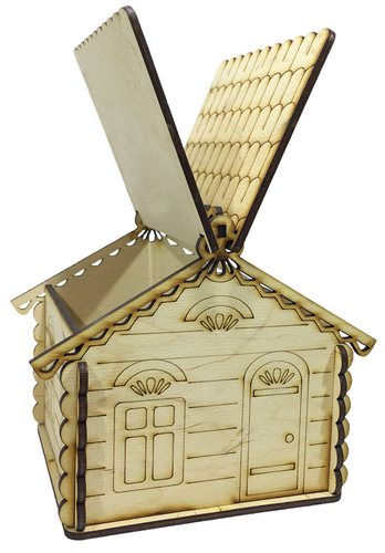 Домик №  2 Шкатулка с открывающейся крышей 14 х 13 х 14 см AS-4240, F-0104 фото 2