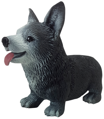 Игрушка силиконовая антистресс собака Корги большая черная 9 см  06808