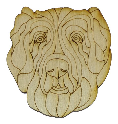 Фигурка фанерная - Песик № 10 морда лабрадора 63 х 62 мм с магнитом AS-4786, В-0313