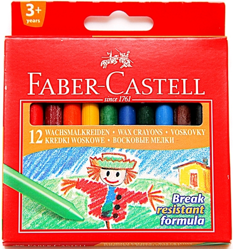Карандаши восковые Faber-Castell 12 цвета 141012 Карандаши восковые Faber-Castell 12 цвета 141012